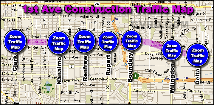 1st Ave E Construction Traffic Zoom Map