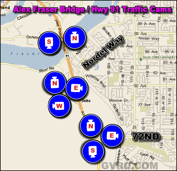 Alex Fraser Bridge South Side Traffic Cams