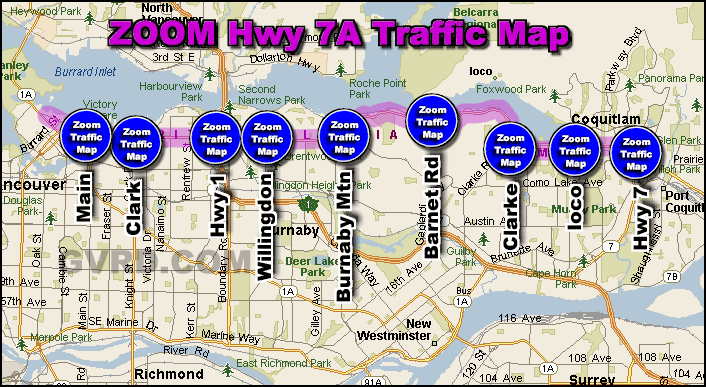 Hwy 7A at Clarke Rd Traffic Zoom Map