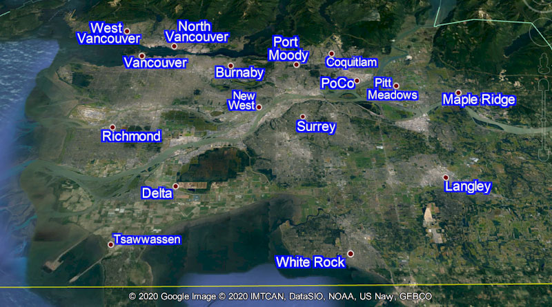 Clickable Greater Vancouver New Home Developments For Sale Map