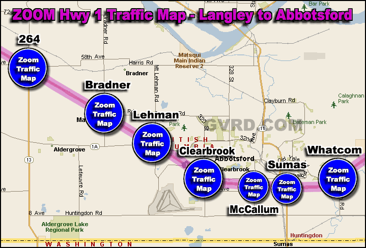 Hwy 1 at Bradner Traffic Zoom Map