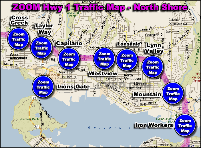 Hwy 1 at Lynn Valley Rd Traffic Zoom Map
